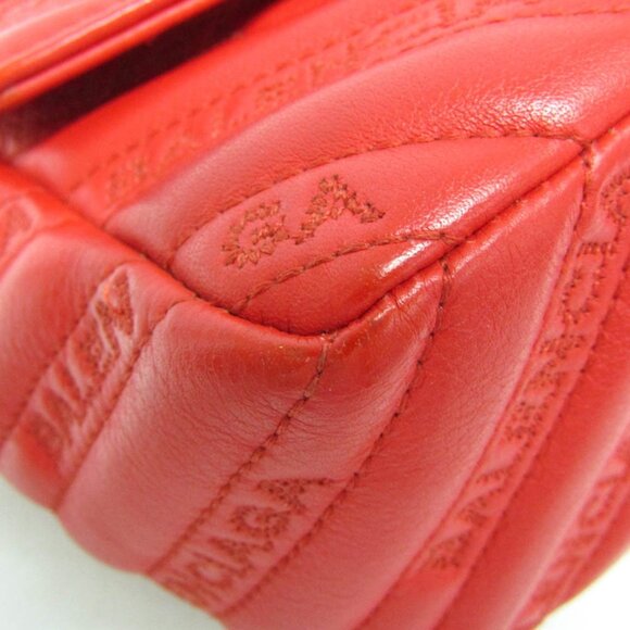 BALENCIAGA Red Leather Shoulder Bag - Picture 7 of 16